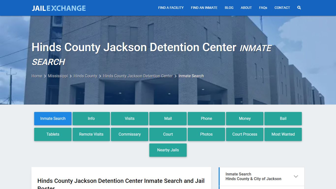 Inmate Search: Roster & Mugshots - Hinds County Jackson Detention ...